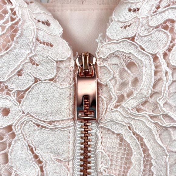 Ted Baker Mimee Blush Pink Lace Bodice and Chiffon Dress Size 1 (US 4/S) - Picture 9 of 11